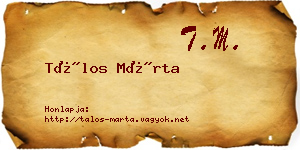 Tálos Márta névjegykártya