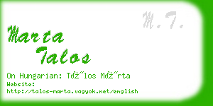 marta talos business card